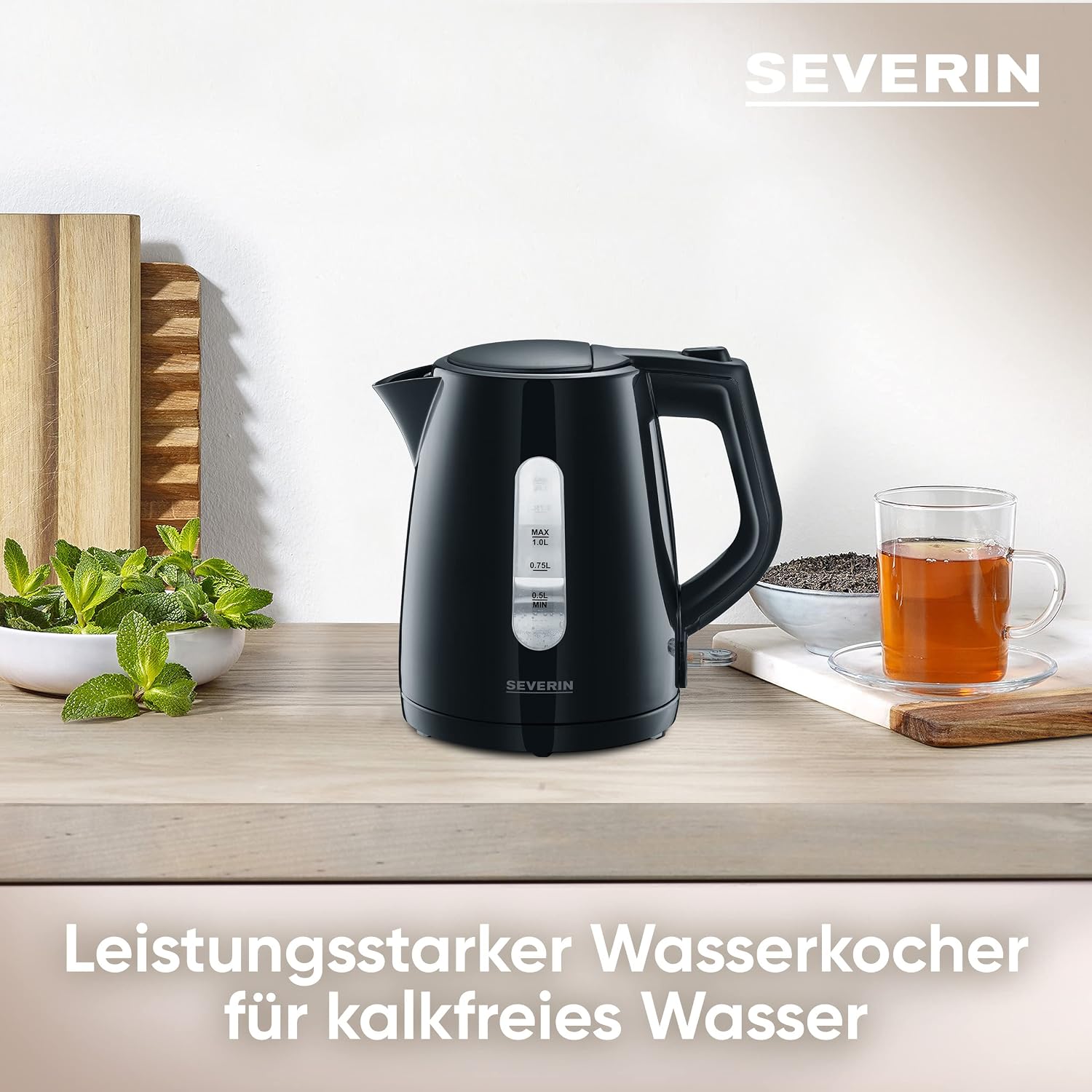 Thumbnail 2 de SEVERIN Wasserkocher WK 3410 – kabellos, 1,0 L, 2200 W, schwarz
