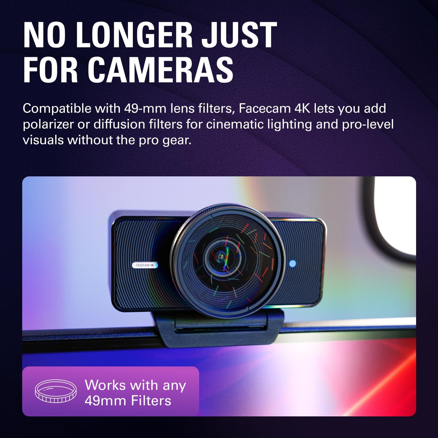 Thumbnail 6 de Elgato Facecam 4K (4K60) Studio Webcam with DSLR-Like Control & USB‑C for PC and Mac