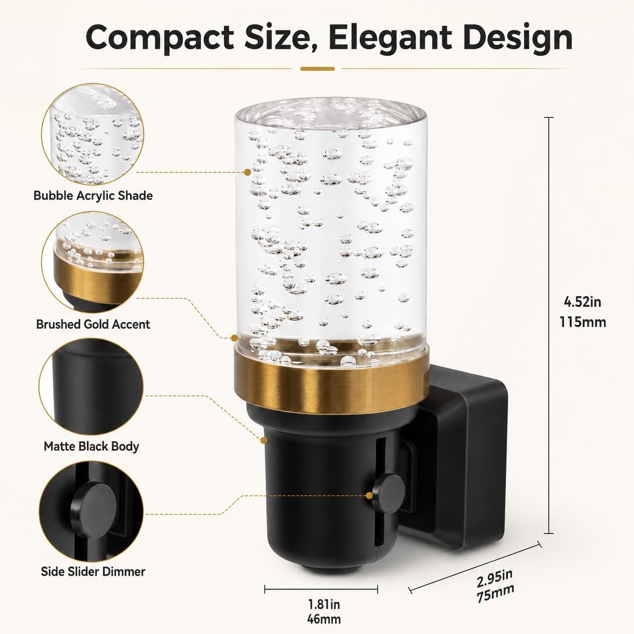 Detalle 1 de DORESshop CX220 LED Night Light, Dusk-to-Dawn Sensor, Dimmable Soft White