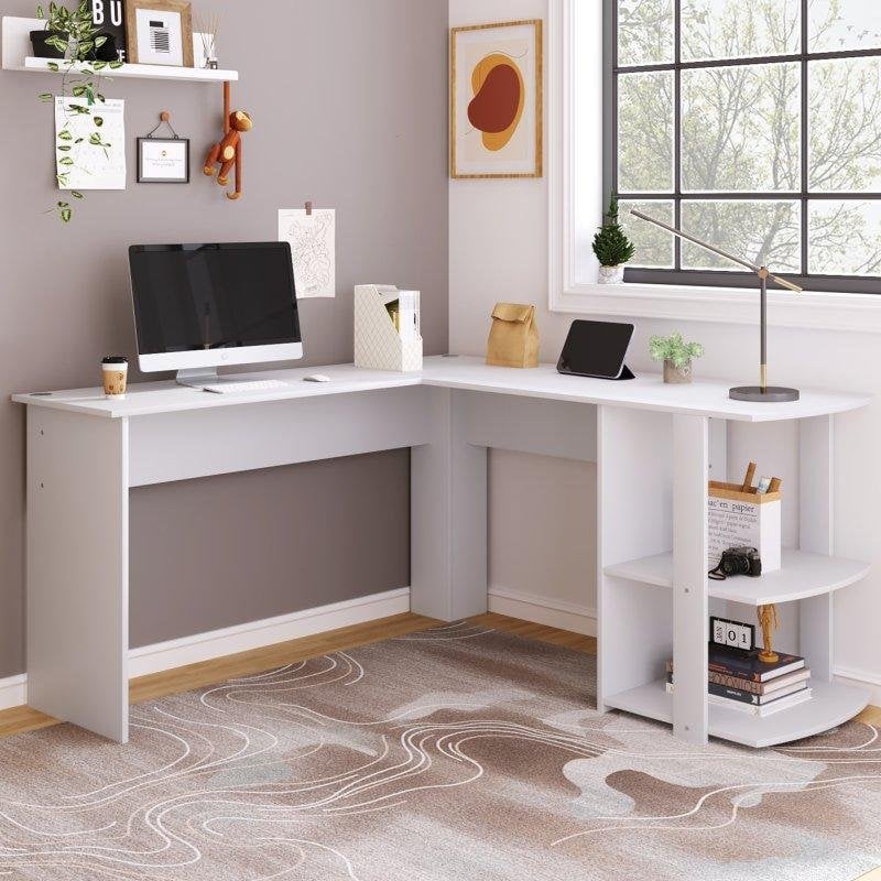 Thumbnail 3 de Escritorio Esquinero Blanco Welltin N616P236901W 140x140 cm en forma de L con estantes