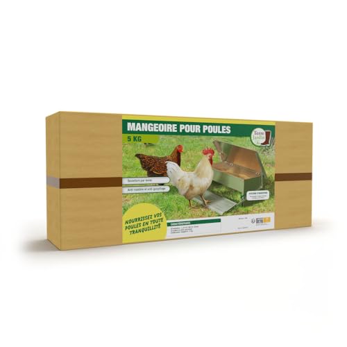 Thumbnail 5 de TERRE JARDIN - Comedero para Gallinas, 5 kg, XL - Comedero para Gallinas Anti Plagas, Acero Galvanizado - Automático, Anti Desperdicio