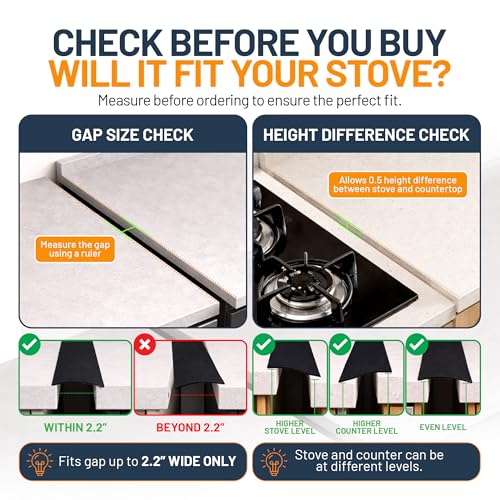 Thumbnail 4 de Linda’s Essentials Silicone Stove Gap Covers (2 Pack) – 25 Inches, Black