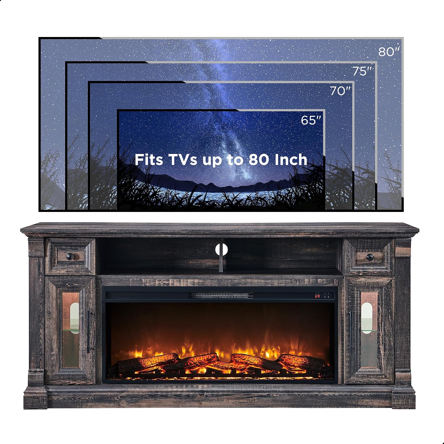 Thumbnail 6 de OKD Fireplace TV Stand, 70-inch