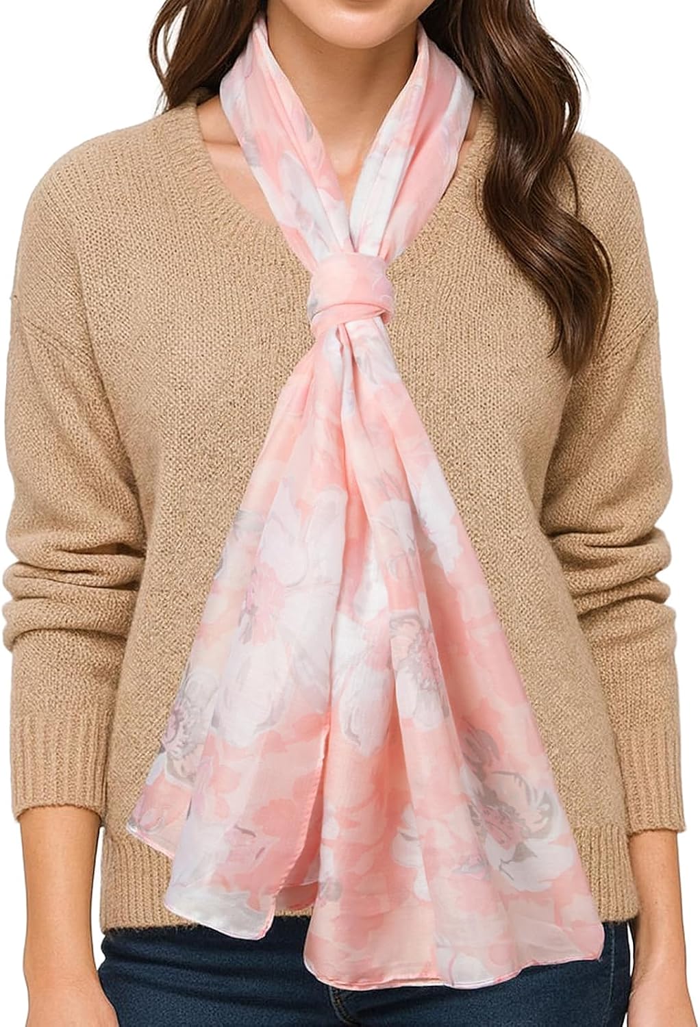 Detalle de RIIQIICHY foulard donna in poliestere 180x90 cm, grande e leggero: pashmina primaverile elegante