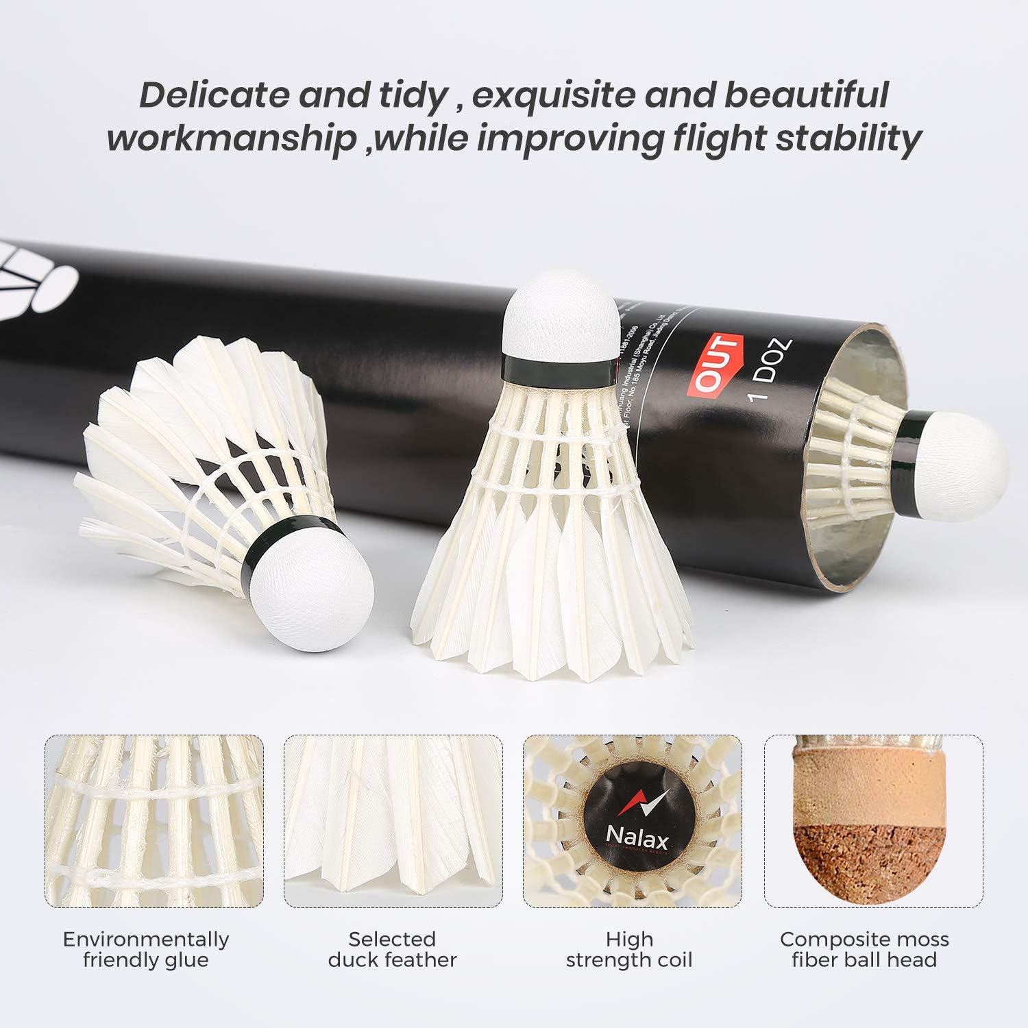 Detalle 2 de Nalax Badminton Birdie 12-Pack