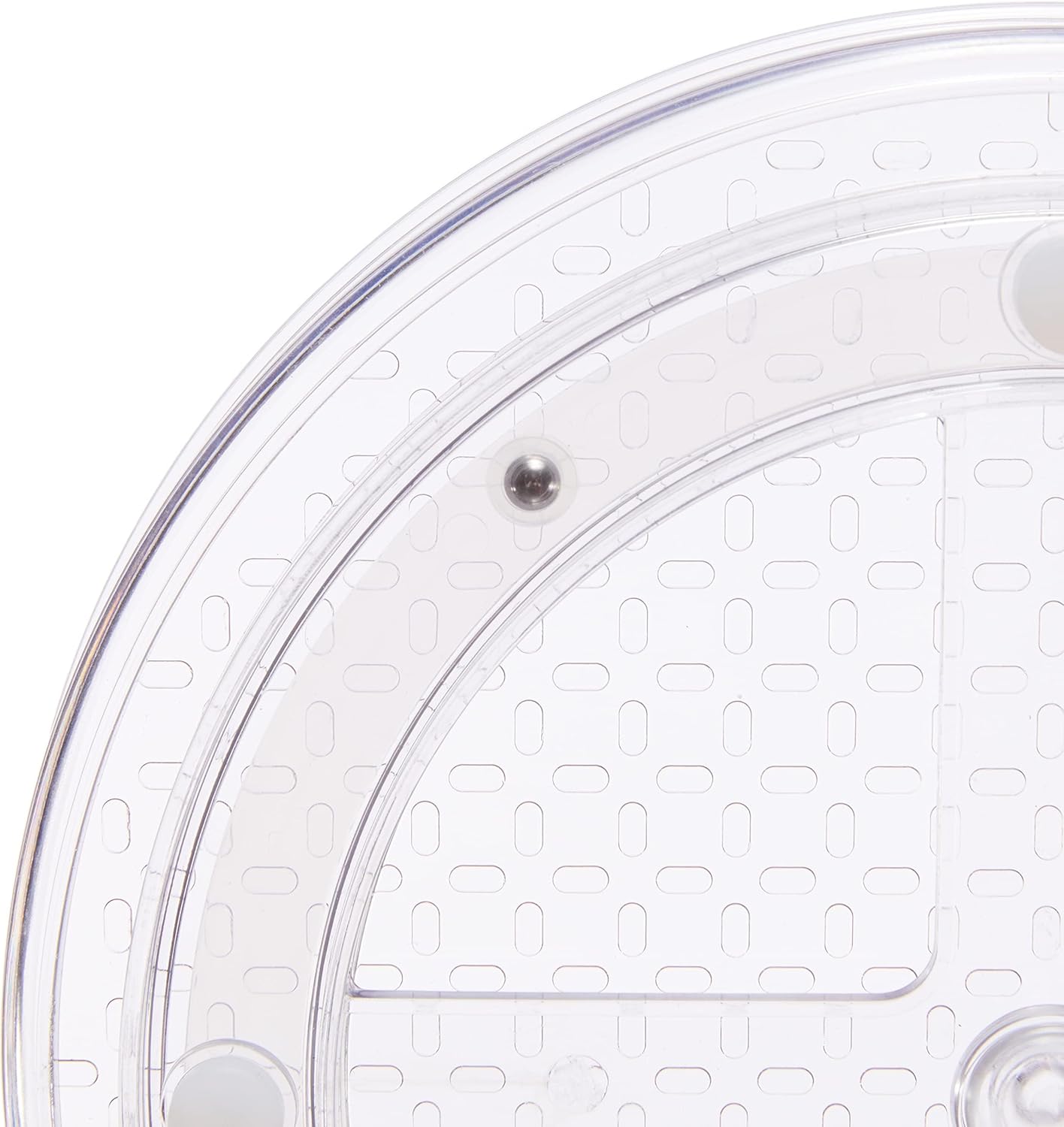 Detalle 2 de Amazon Basics Drehregal Lazy Susan, 2 Ebenen, Transparent, 22,9 cm – kompakte Küchenorganisation