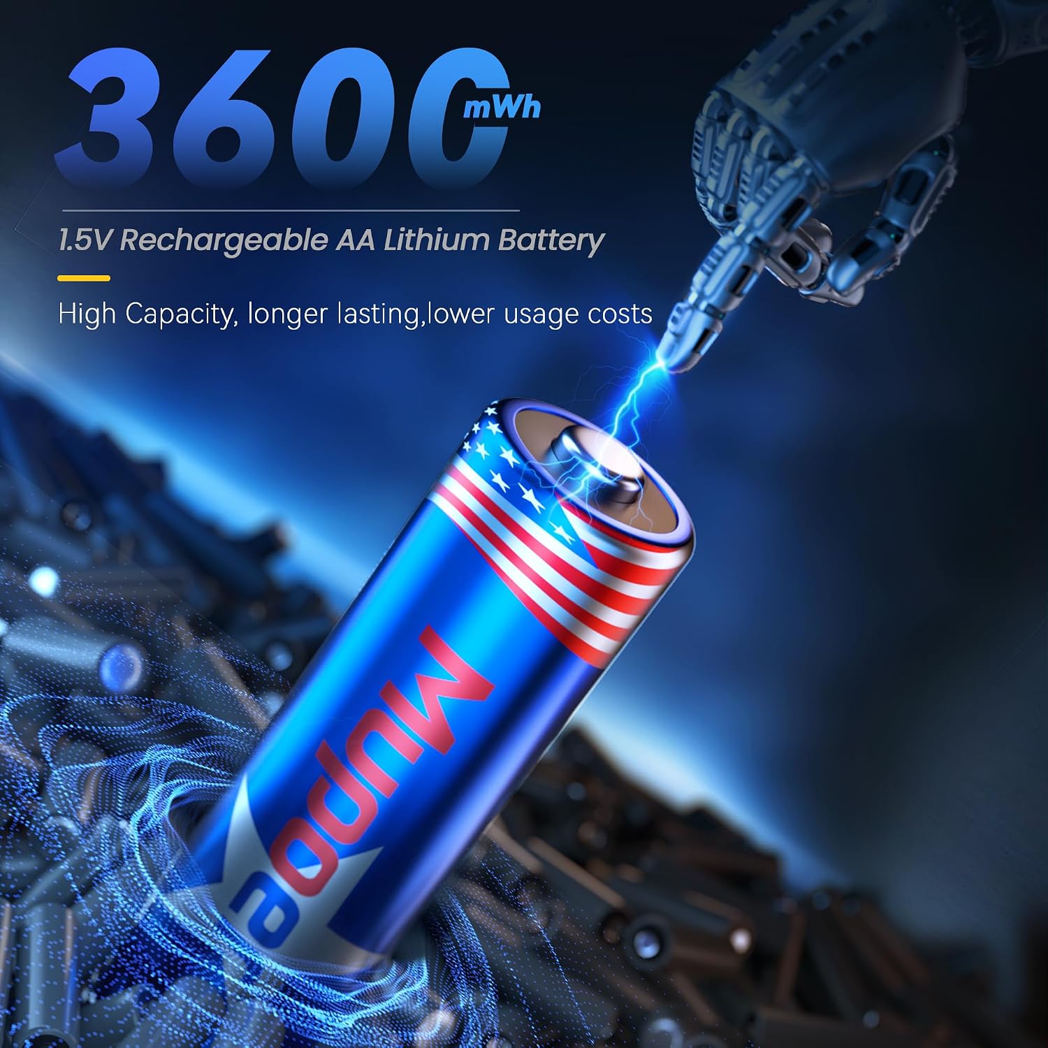 Thumbnail 1 de Mupoer Rechargeable AA Batteries 1.5V