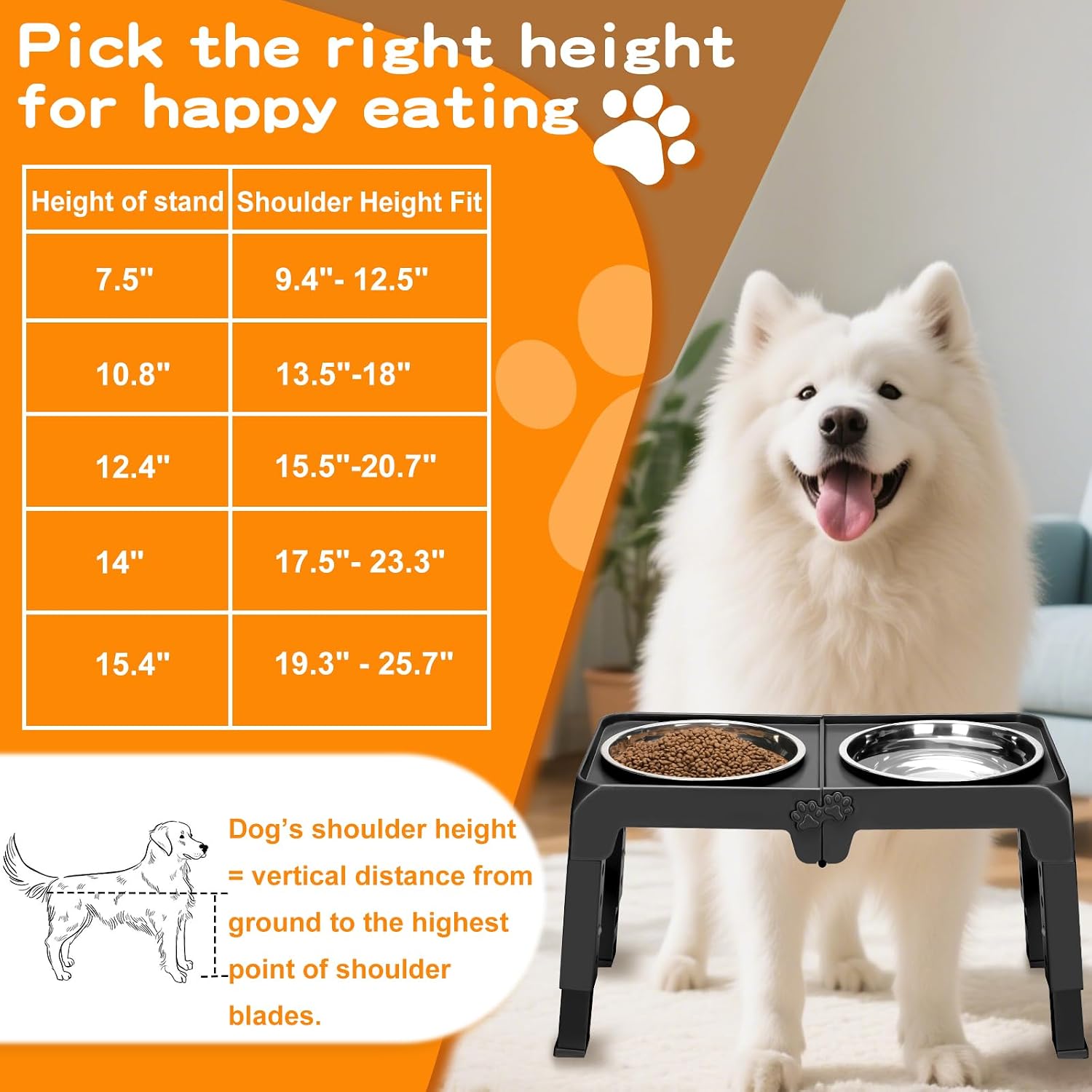 Thumbnail 6 de Elevated Dog Bowls with 5 Adjustable Heights