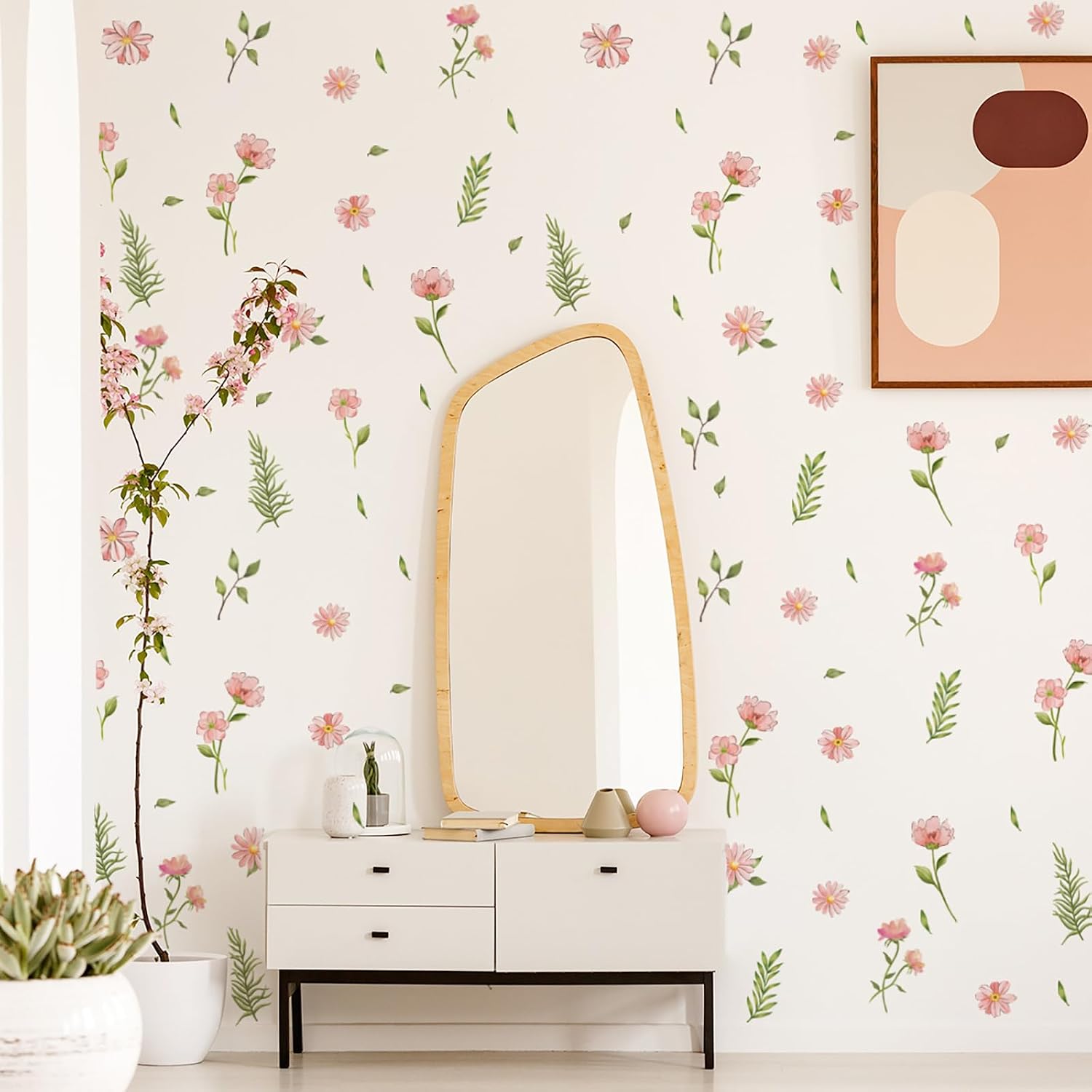 Detalle 2 de Boho Flower Wall Decals PVC