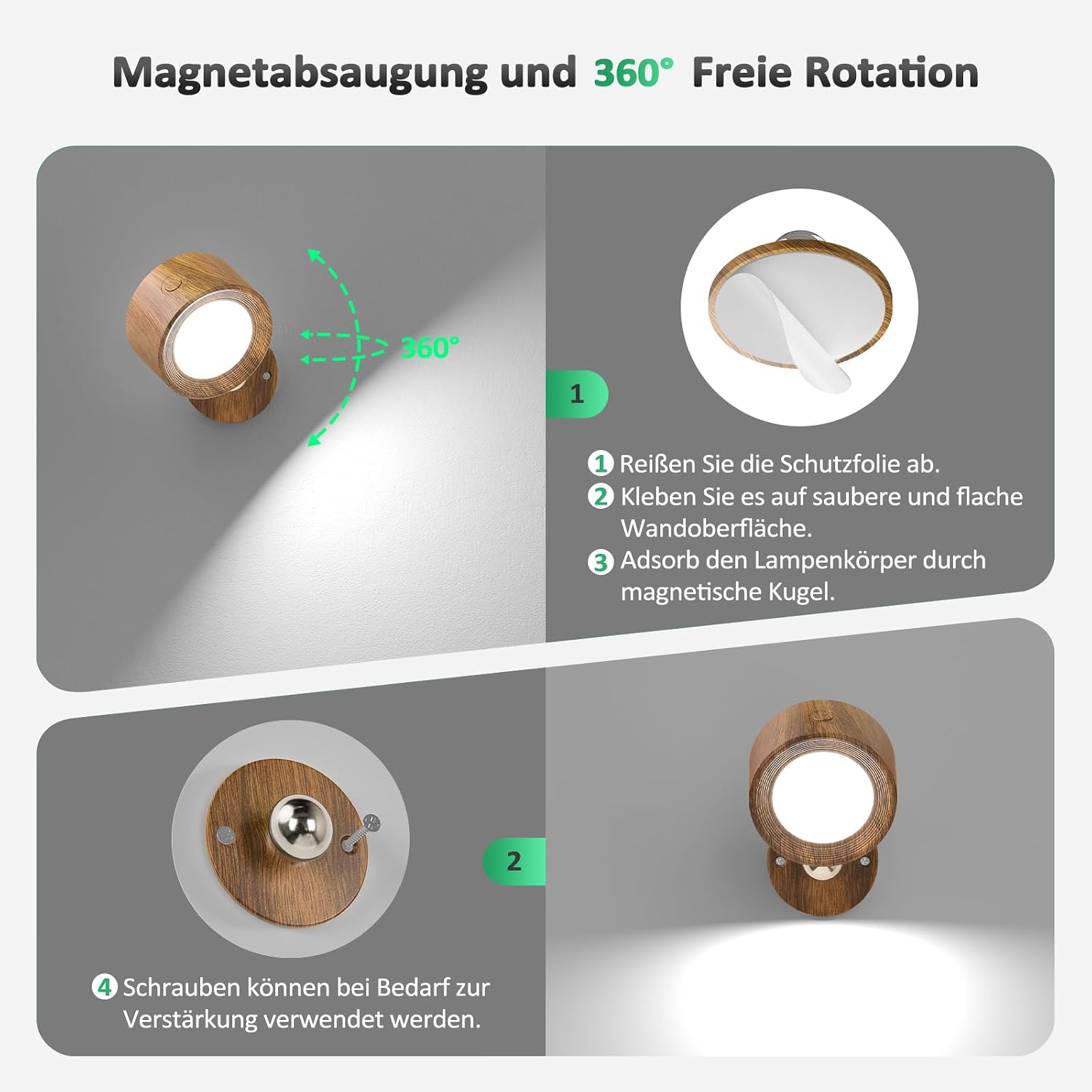 Detalle de Kabellose LED Wandleuchte mit Fernbedienung