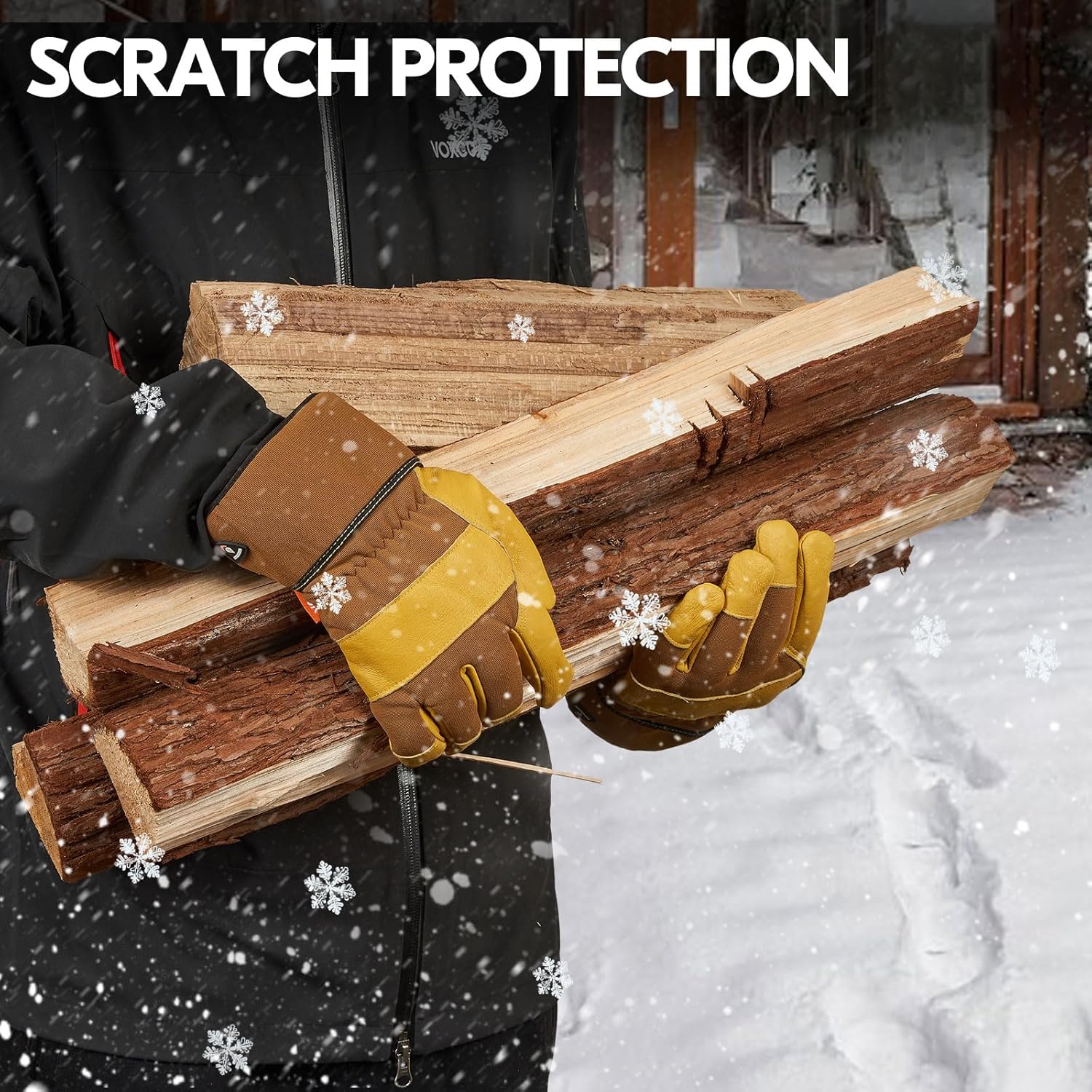 Thumbnail 4 de Vgo... guanti da lavoro invernali in pelle bovina impermeabili, 0°C/32°F