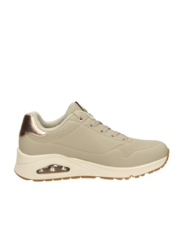 Detalle de Skechers Uno Golden Air para Mujer - Zapatillas con Skech-Air y ajuste de cuña (Taupe Durabuck/Silver Trim) 39 EU