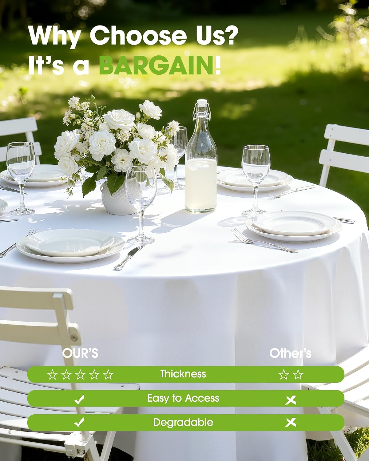 Thumbnail 5 de Pureegg 84'' Disposable Tablecloth, 20 Pack ⚙