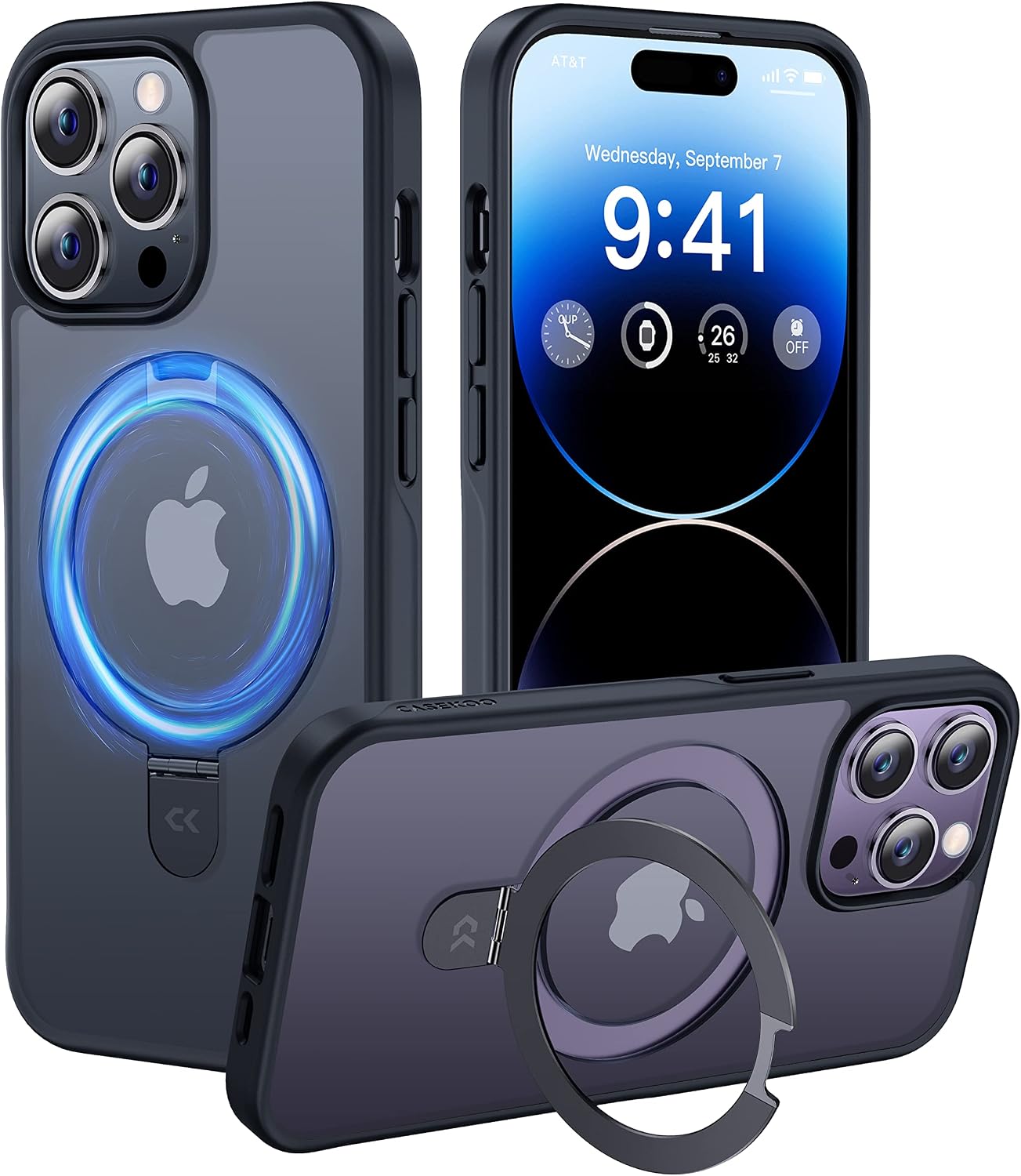 Detalle de CASEKOO iPhone 14 Pro magnetic clear matte 6.1" case