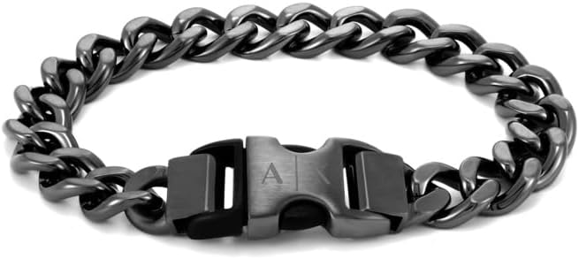 Thumbnail 3 de Armani Exchange Bracciale da uomo in acciaio inossidabile con chiusura a fibbia – nero