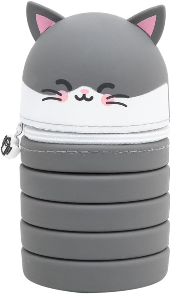 Detalle de Mr. Wonderful - Trousse Extensible Chat en silicone, fermeture éclair