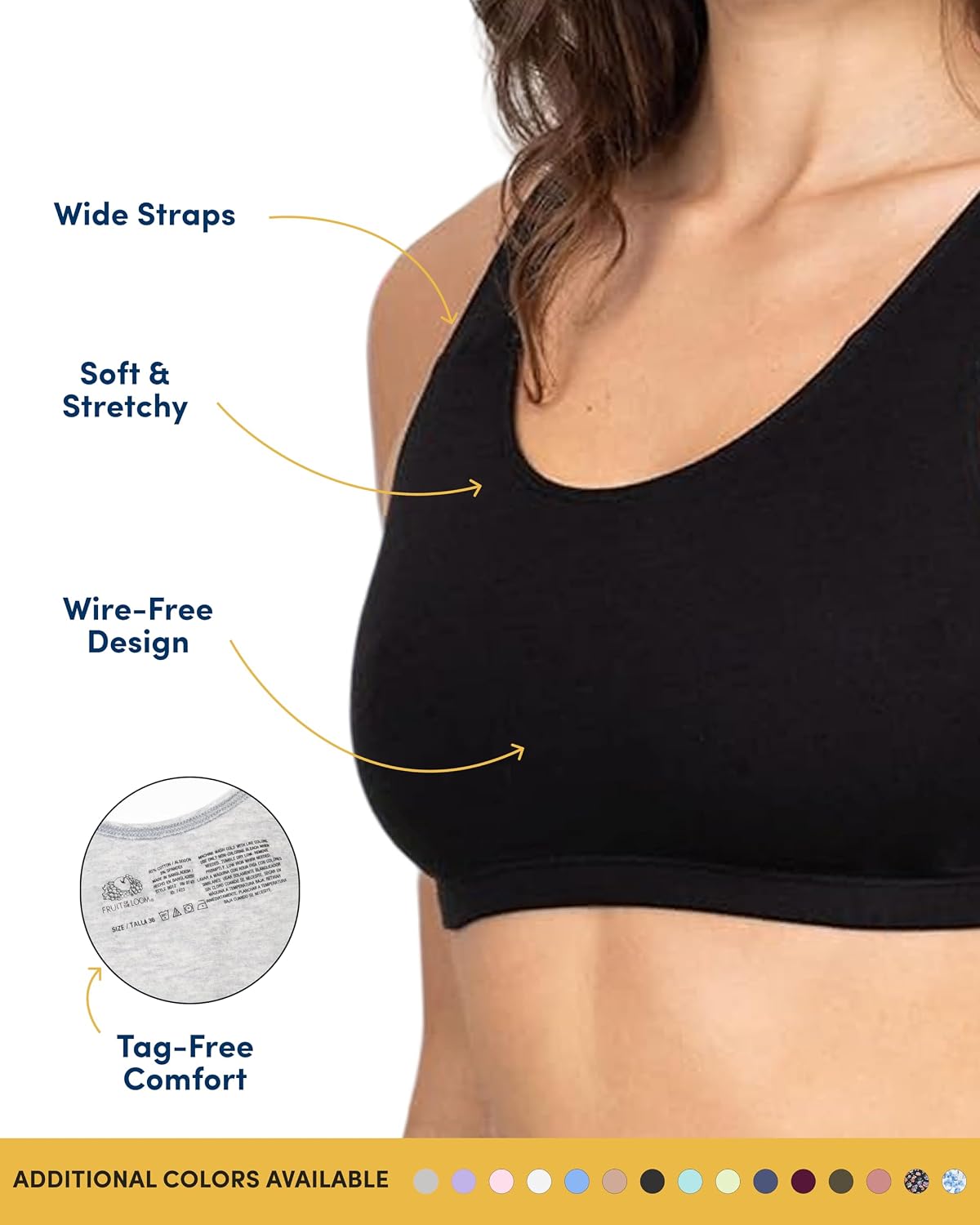 Detalle 2 de Fruit of the Loom Women's Built Up Tank Style Sports Bra Value Pack
