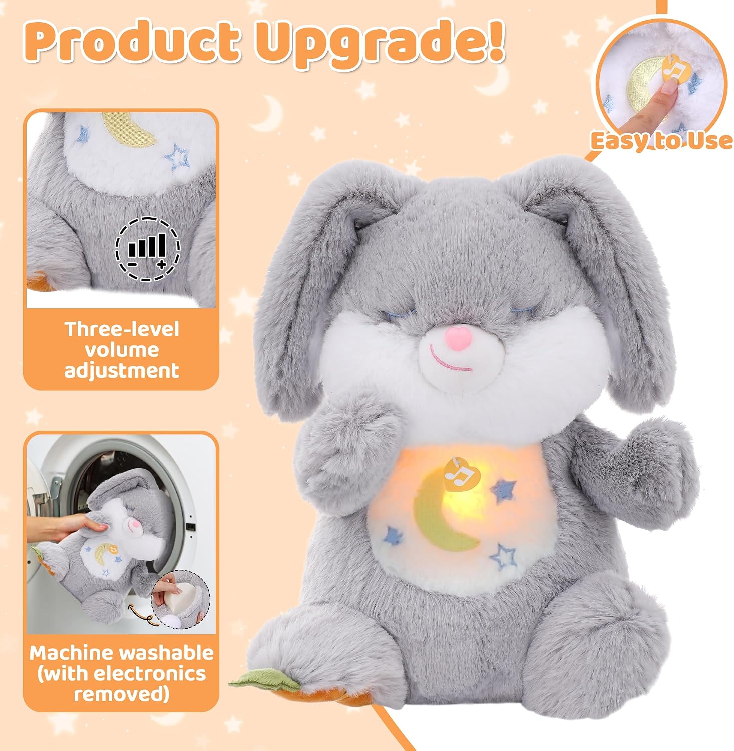 Detalle 2 de Edencomer Breathing Bunny Plush Baby Toy