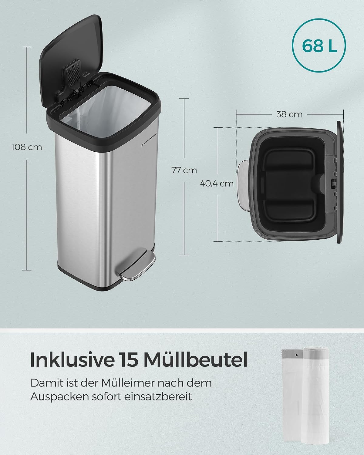 Thumbnail 3 de Mülleimer Küche 68 Liter LTB520E68