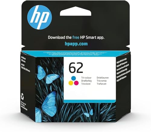 Detalle de HP 62 Trois Couleurs – Cartouche encre originale (Cyan, Magenta, Jaune) pour imprimantes HP