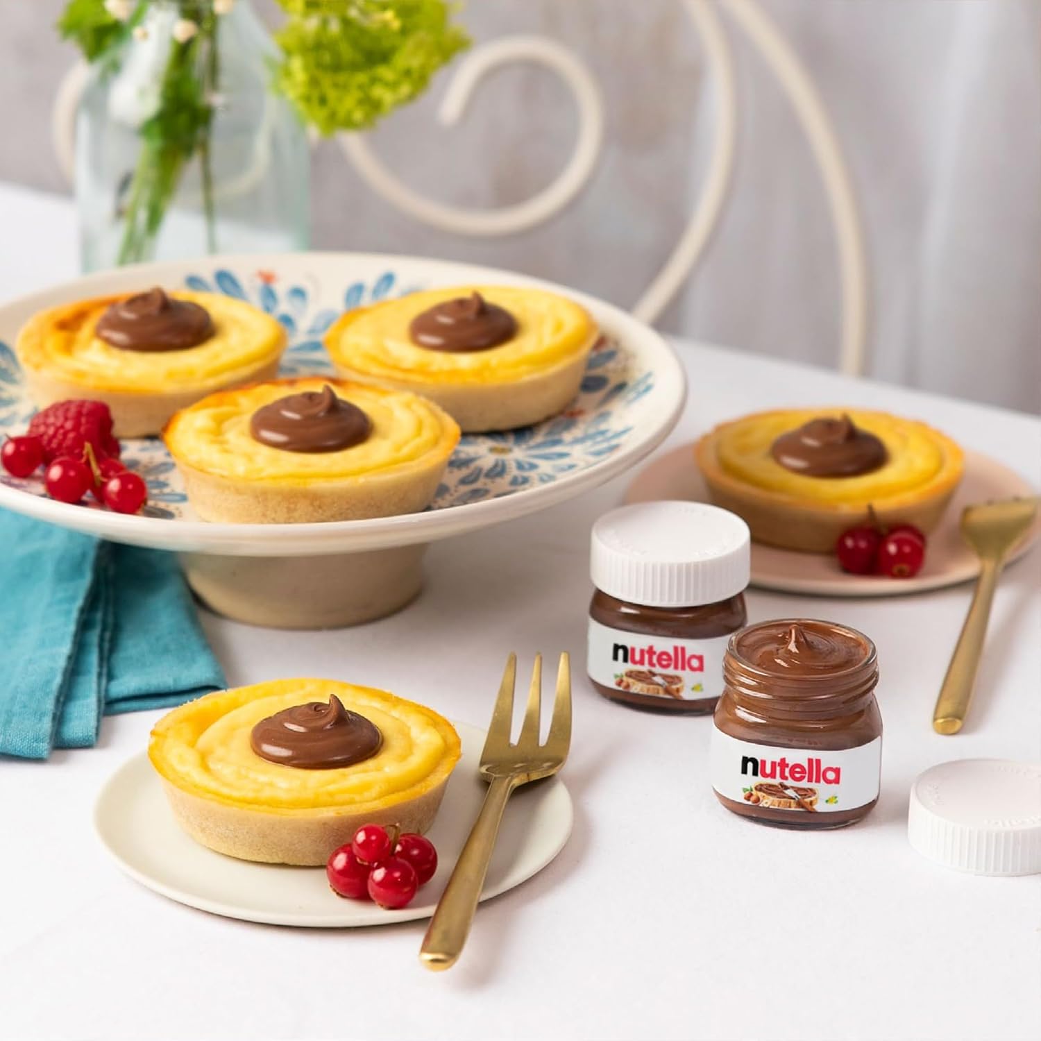 Detalle de Nutella Crema Spalmabile alle Nocciole e Cacao – 64 vasetti da 25 g, senza glutine e conservanti