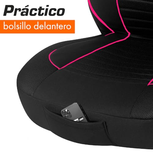 Detalle 2 de Upgrade4cars Coprisedili anteriori neri e rosa con poggiatesta integrato