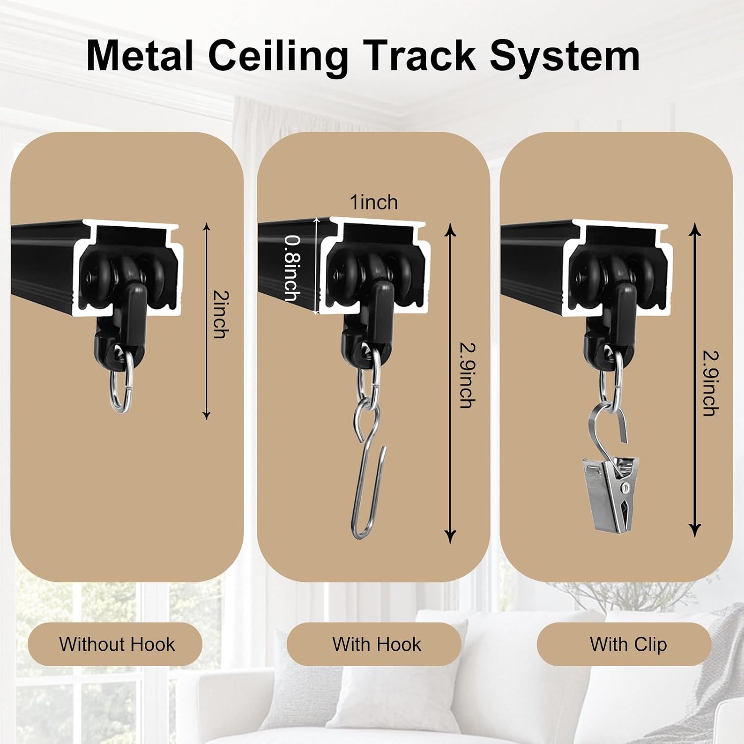 Detalle de MaKefeile Ceiling Curtain Track, Aluminum Alloy