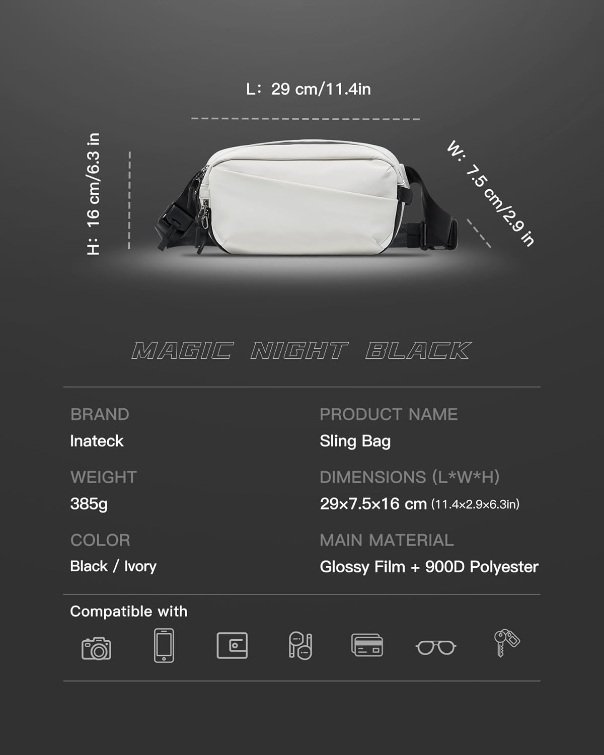 Thumbnail 2 de Inateck Sling Bag X-Pro 3L