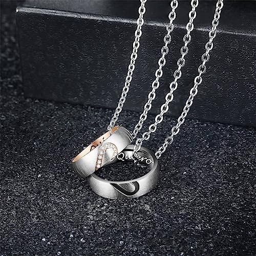Thumbnail 2 de Gkmamrg San Valentin Regalo aniversario Pareja Collar - Corazón Anillos Colgante para Parejas de Rompecabezas, el Mejor Regalo para ti y tu Amante (Moderno)