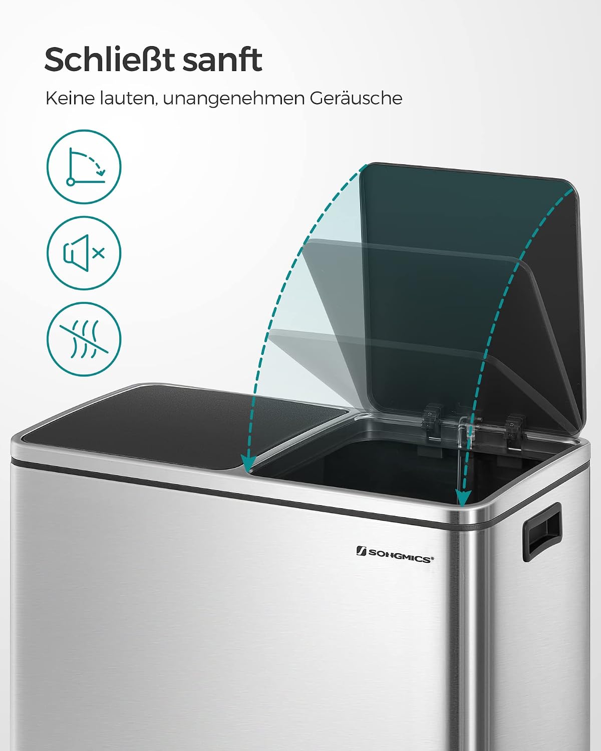 Detalle 2 de SONGMICS LTB730E80 Mülltrennsystem 2x40 l