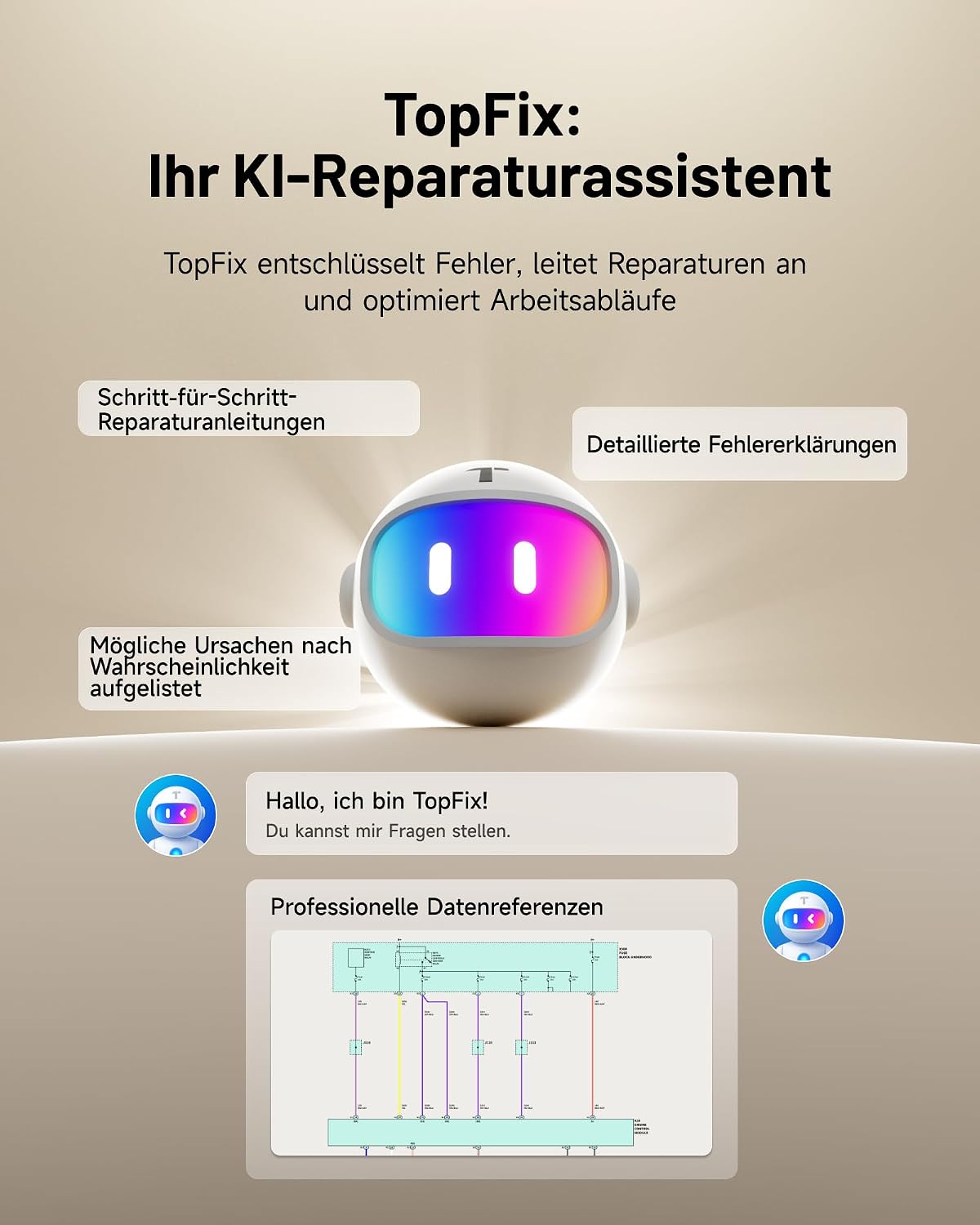 Thumbnail 2 de TOPDON ONE 10,1" bidirektionales OBD2 Diagnosegerät mit J2534 Pass-Thru, ECU-Codierung & CAN-FD