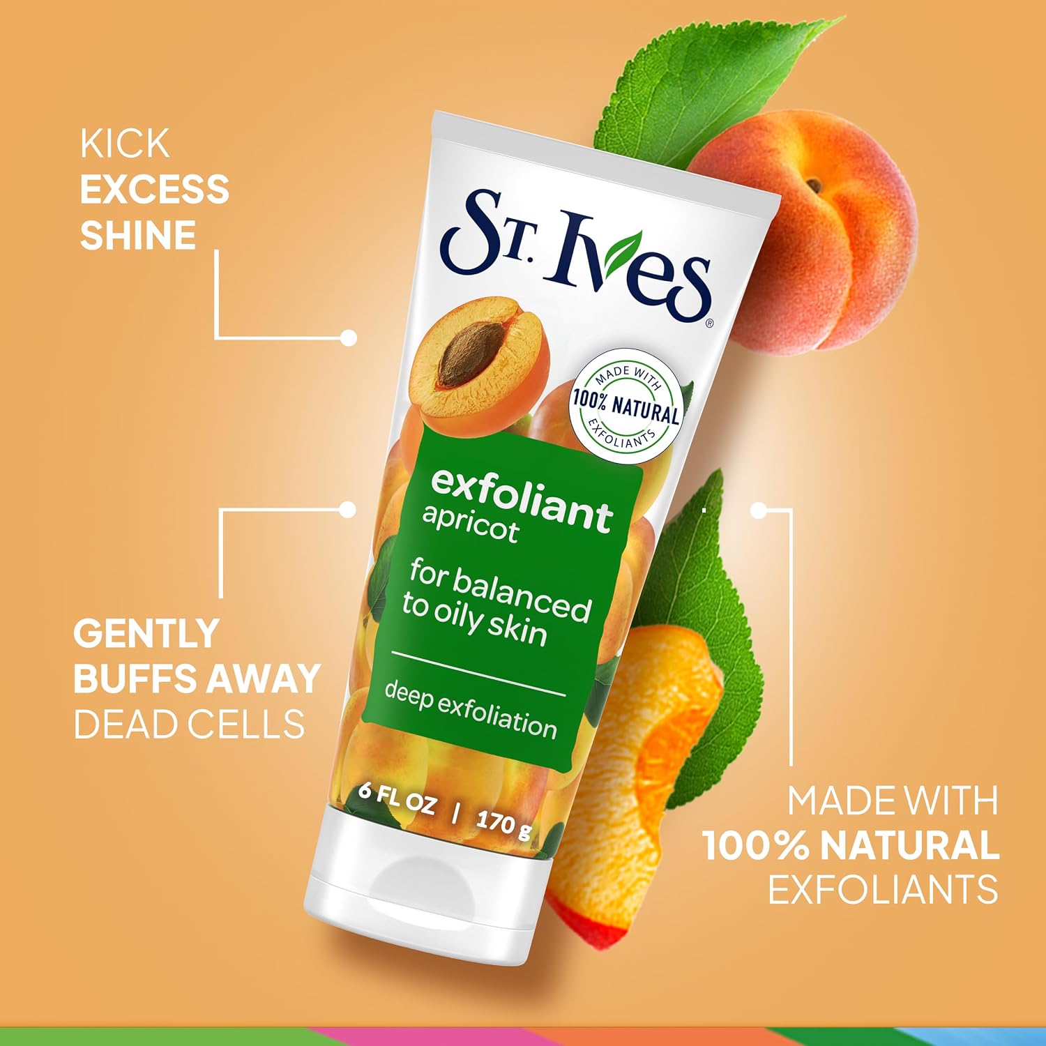 Detalle 2 de St. Ives 00077043113554 Fresh Skin Apricot Face Scrub, Deep Exfoliating, Oil-Free, 6 oz