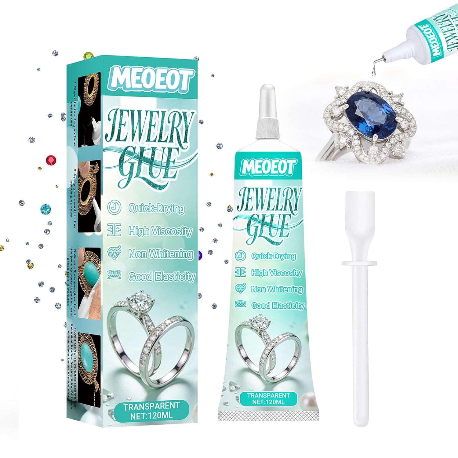 Detalle de Meoeot smyckeslim, 120 ml transparent och vattenbeständigt