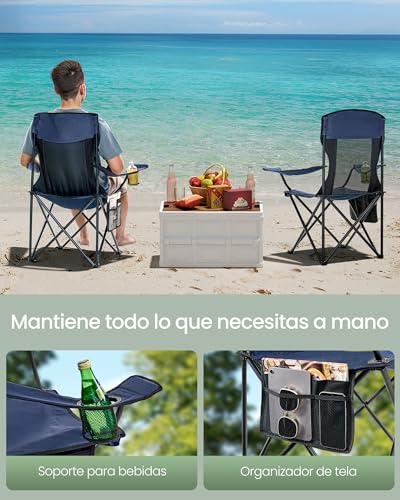 Thumbnail 5 de SONGMICS Juego de 2 Sillas de Camping Transpirables y Portátiles GCB028Q01 – Azul Marino