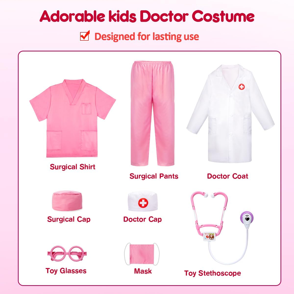 Detalle 2 de LOYO Kids Doctor Role Play Costume