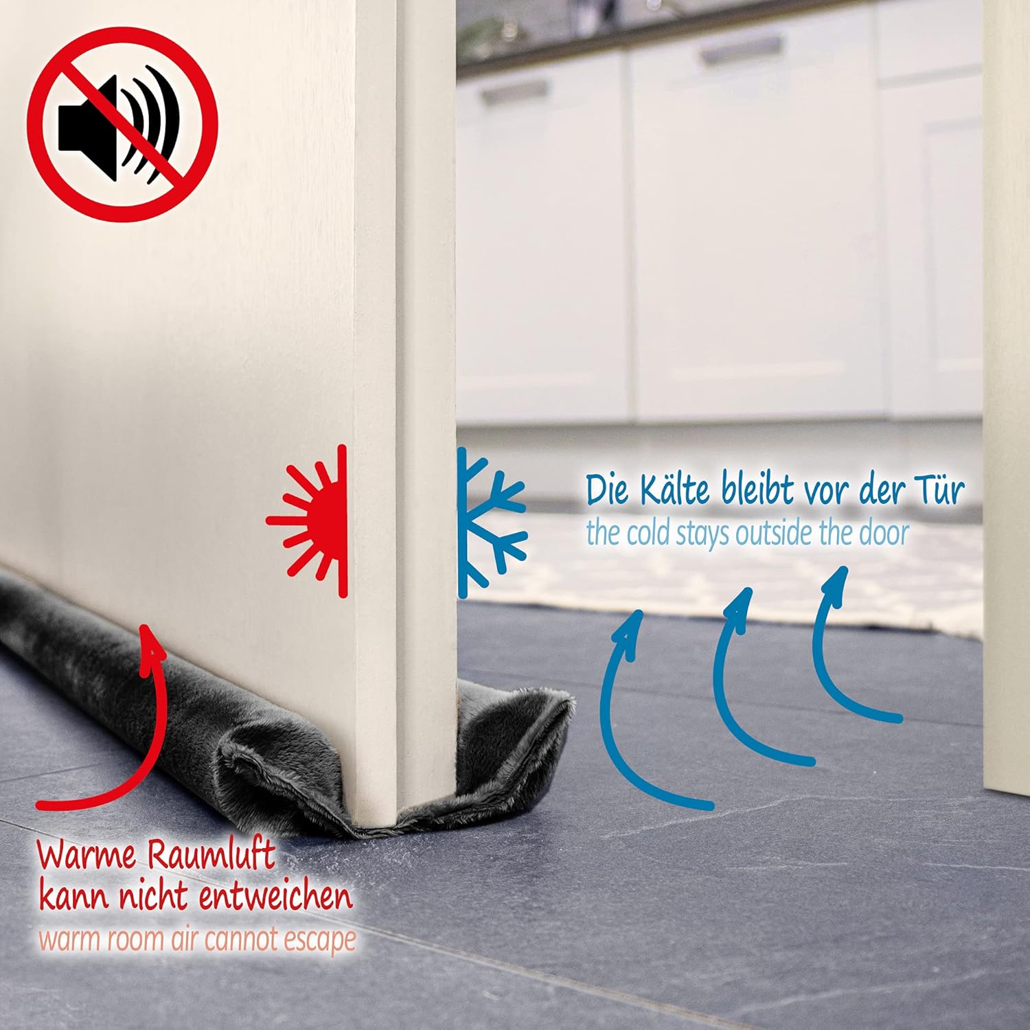 Detalle 2 de com-four 2x Paraspifferi per Porte 86 cm