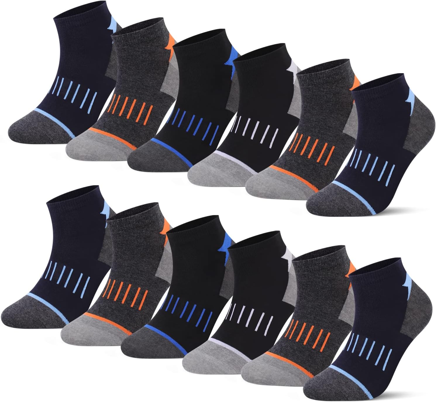 Thumbnail 6 de L&K 12 paia di calze da uomo sportive sneaker in cotone multicolore 2121