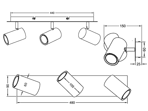 Thumbnail 4 de Trio LIGHTING MARLEY: Lámpara de Techo 3x GU10 💡