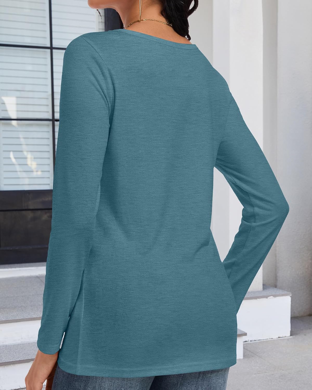 Thumbnail 4 de CHICALLURE Women's Long-Sleeve Crew-Neck T-Shirt, Loose Fit, Breathable