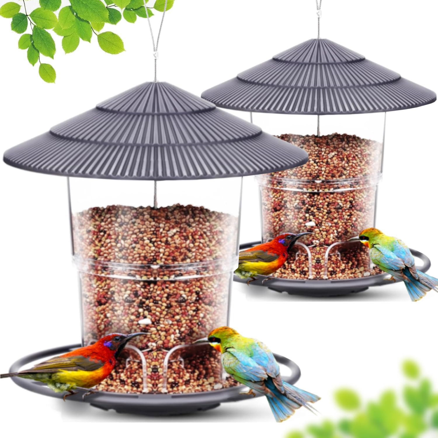 Detalle de WLLKOO Bird Feeders 2 Pack for Outdoors