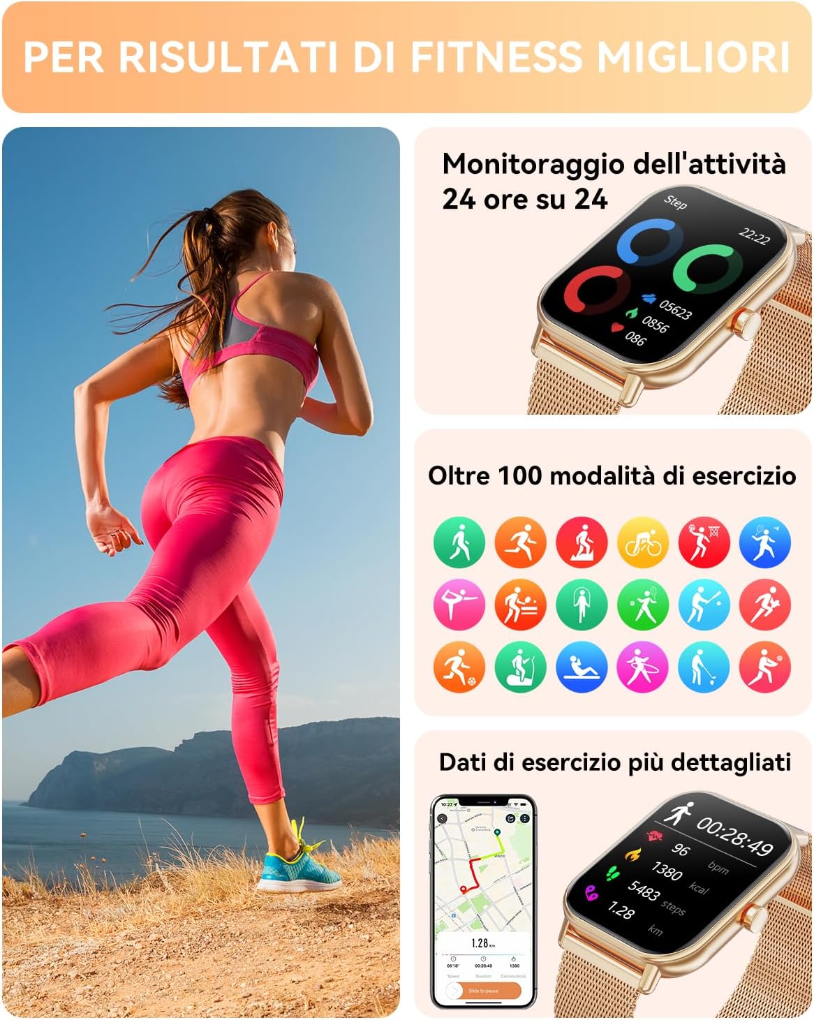 Thumbnail 5 de Smartwatch con chiamate Bluetooth 1,85"