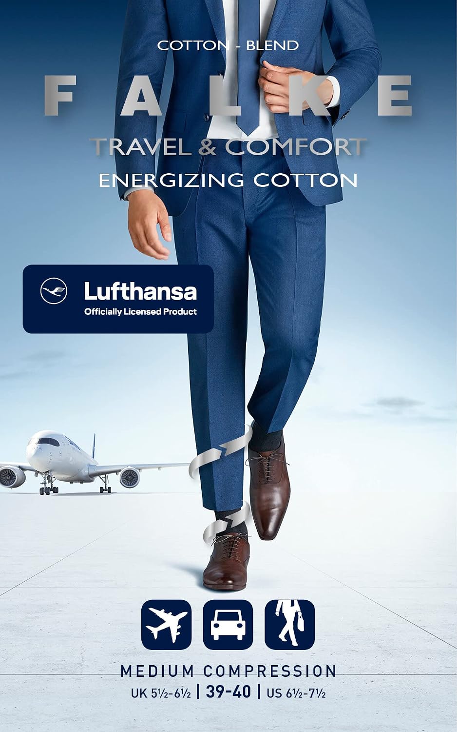 Thumbnail 6 de FALKE Lufthansa Travel & Comfort Energizing Cotton – męskie podkolanówki kompresyjne