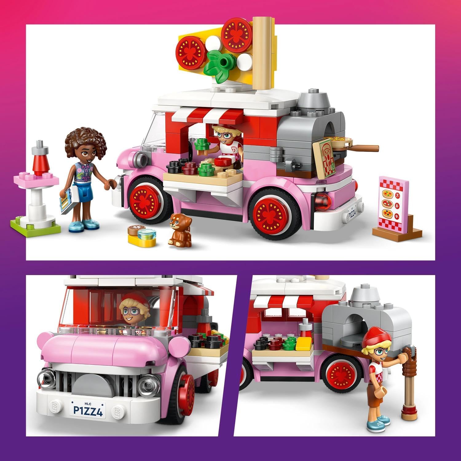 Detalle 1 de LEGO Friends 42694 Pizza Truck Building Set with 190 Pieces and 2 Mini Dolls