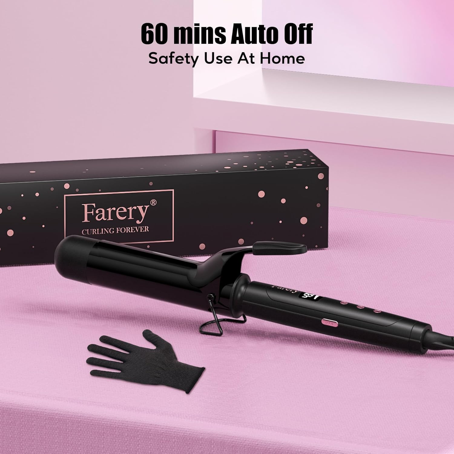Thumbnail 5 de Farery 1.5 Inch Curling Iron for Long Hair — Lightweight Ceramic Barrel with Argan Oil & Keratin