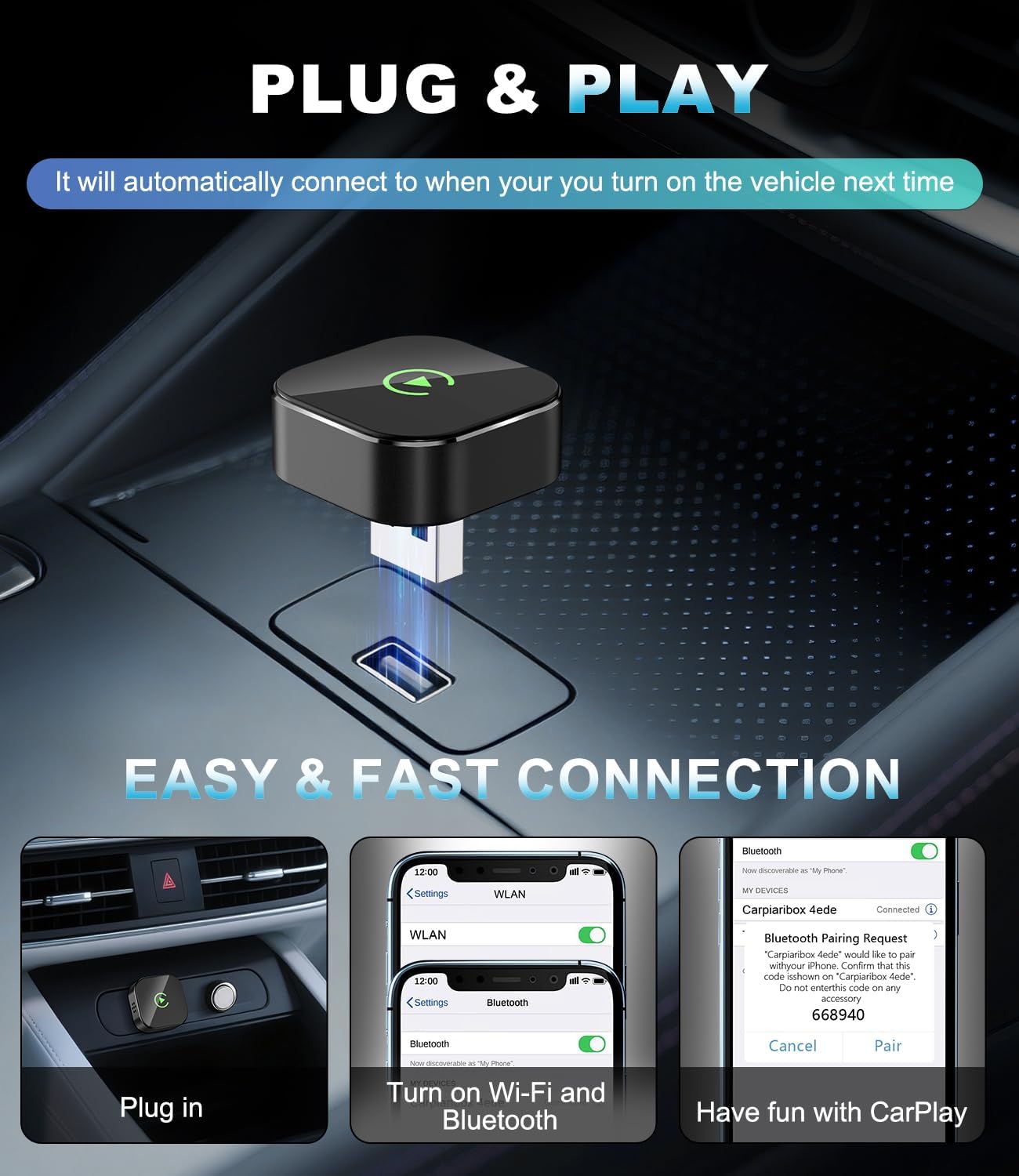 Thumbnail 4 de CMRDQD CarPlay Adapter kabelloses CarPlay ab 2016