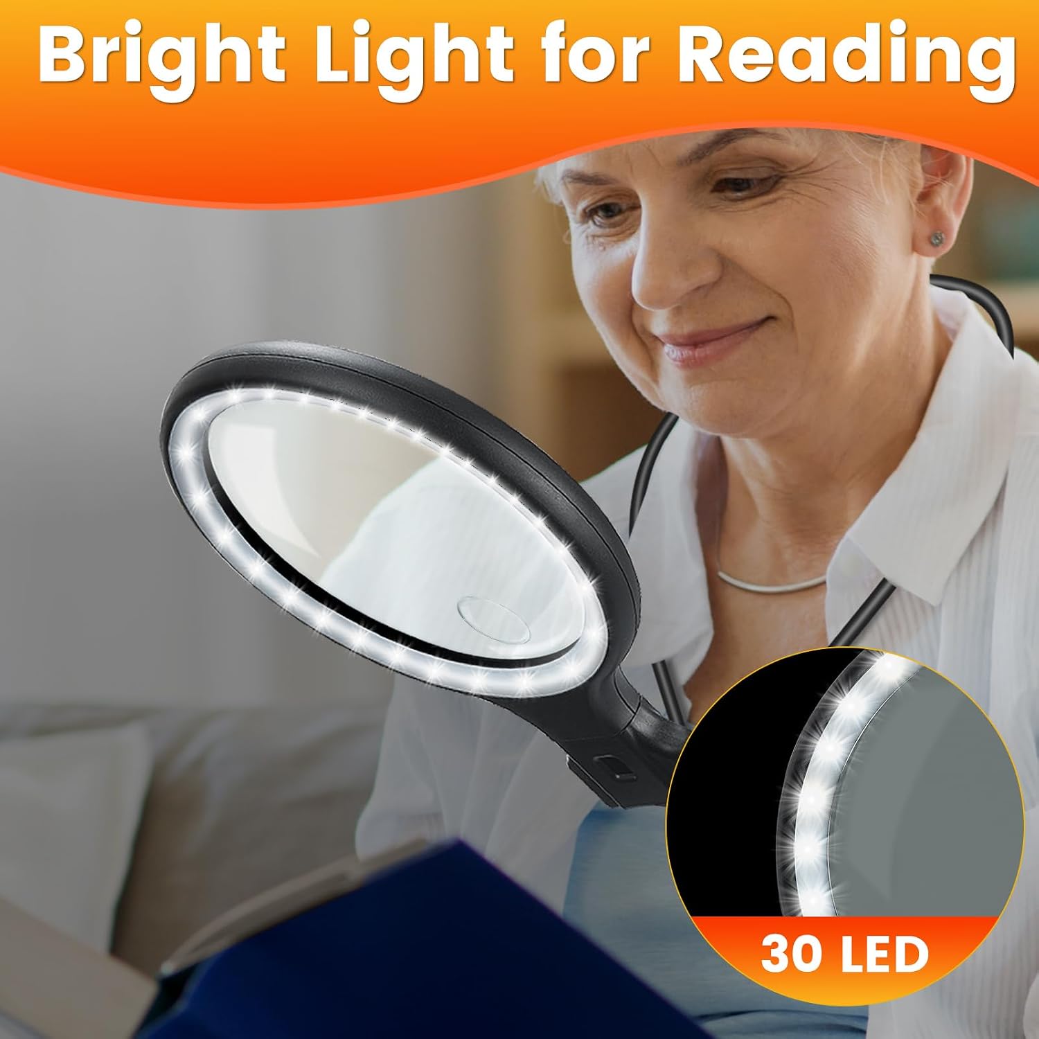 Detalle de ANTREATU 5X 10X Hands Free Magnifying Glass with Light – 3-in-1 for Hobbies