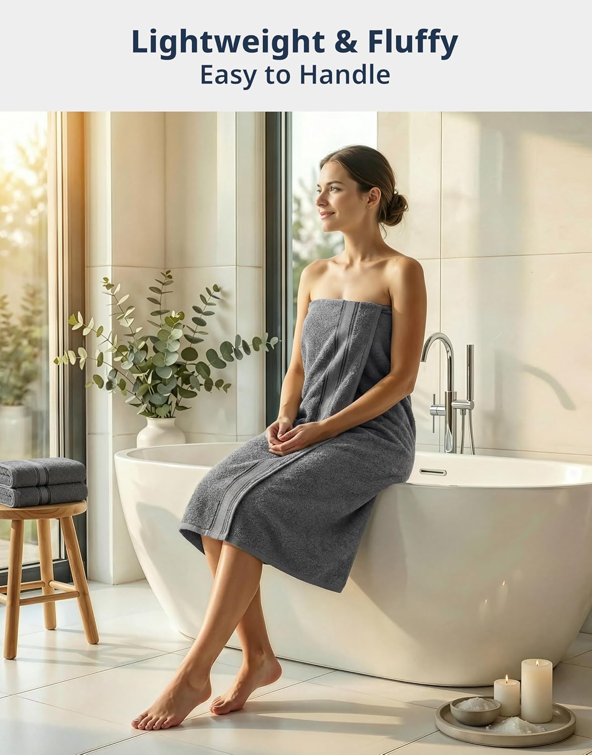 Detalle 2 de LANE LINEN Bath Towel Set 550 GSM