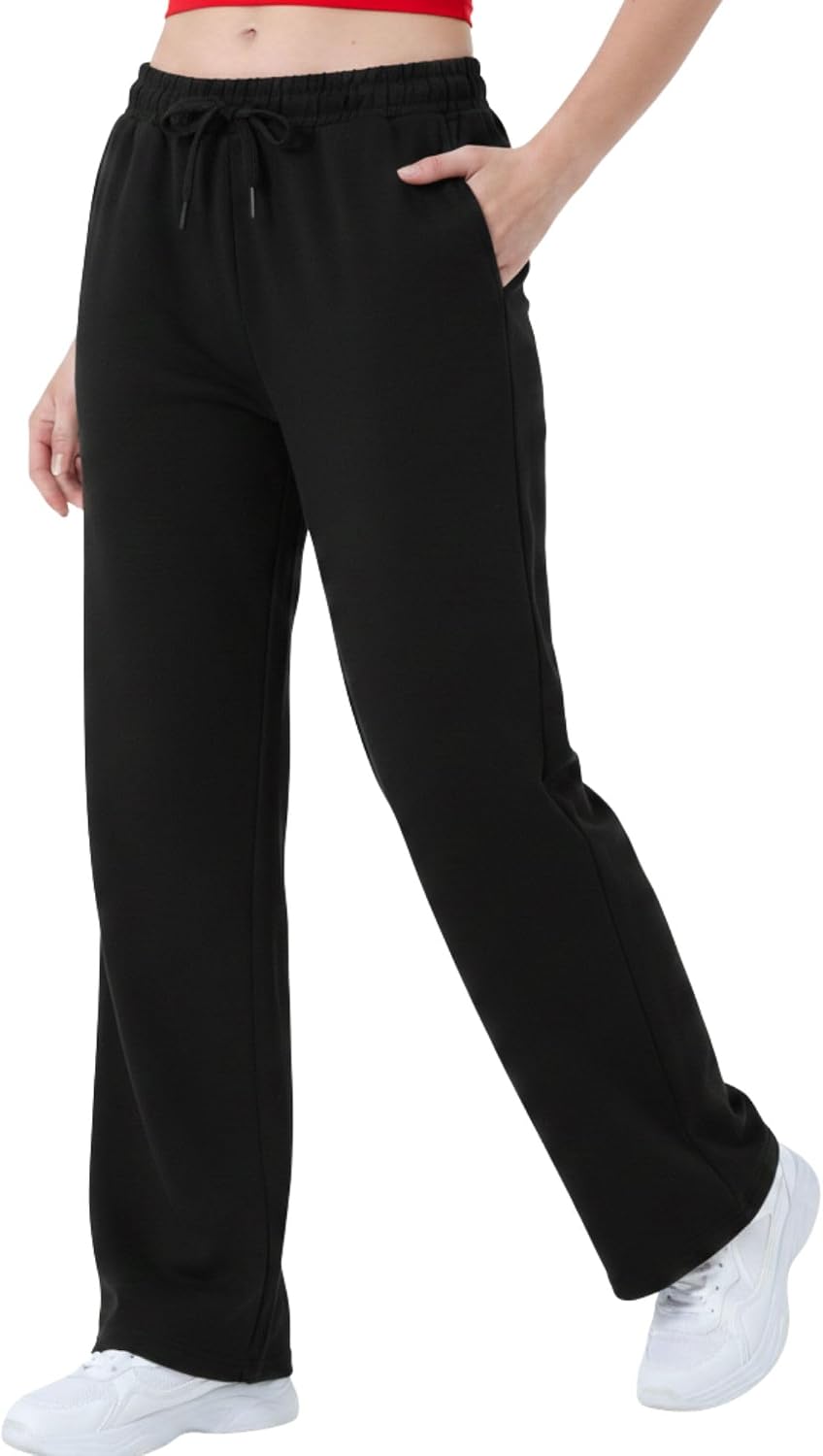 Detalle de Smith & Solo joggingbroek voor dames van katoenmix met hoge taille en wijde pijpen