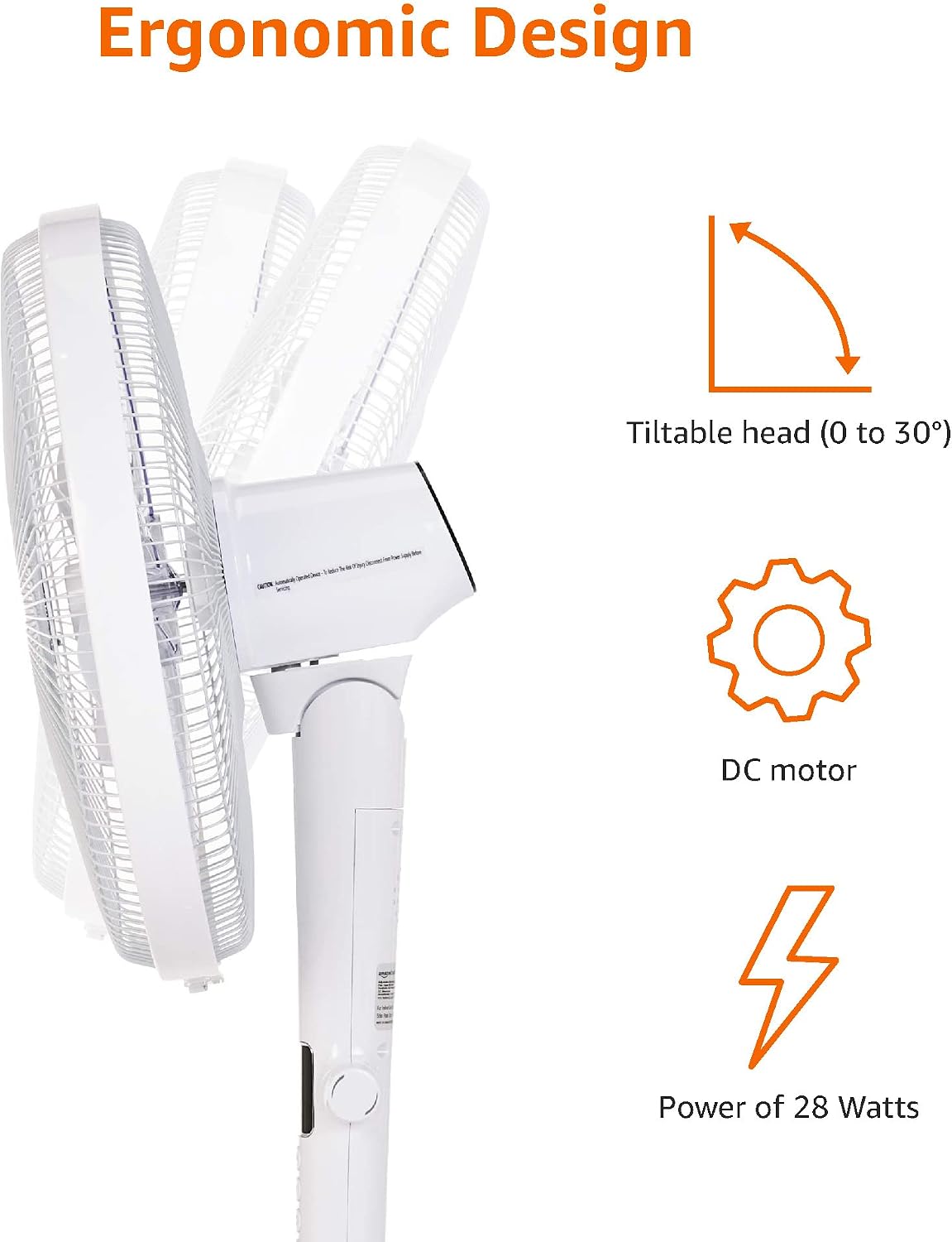 Detalle 2 de Amazon Basics pedestal fan 5‑blade 12‑speed