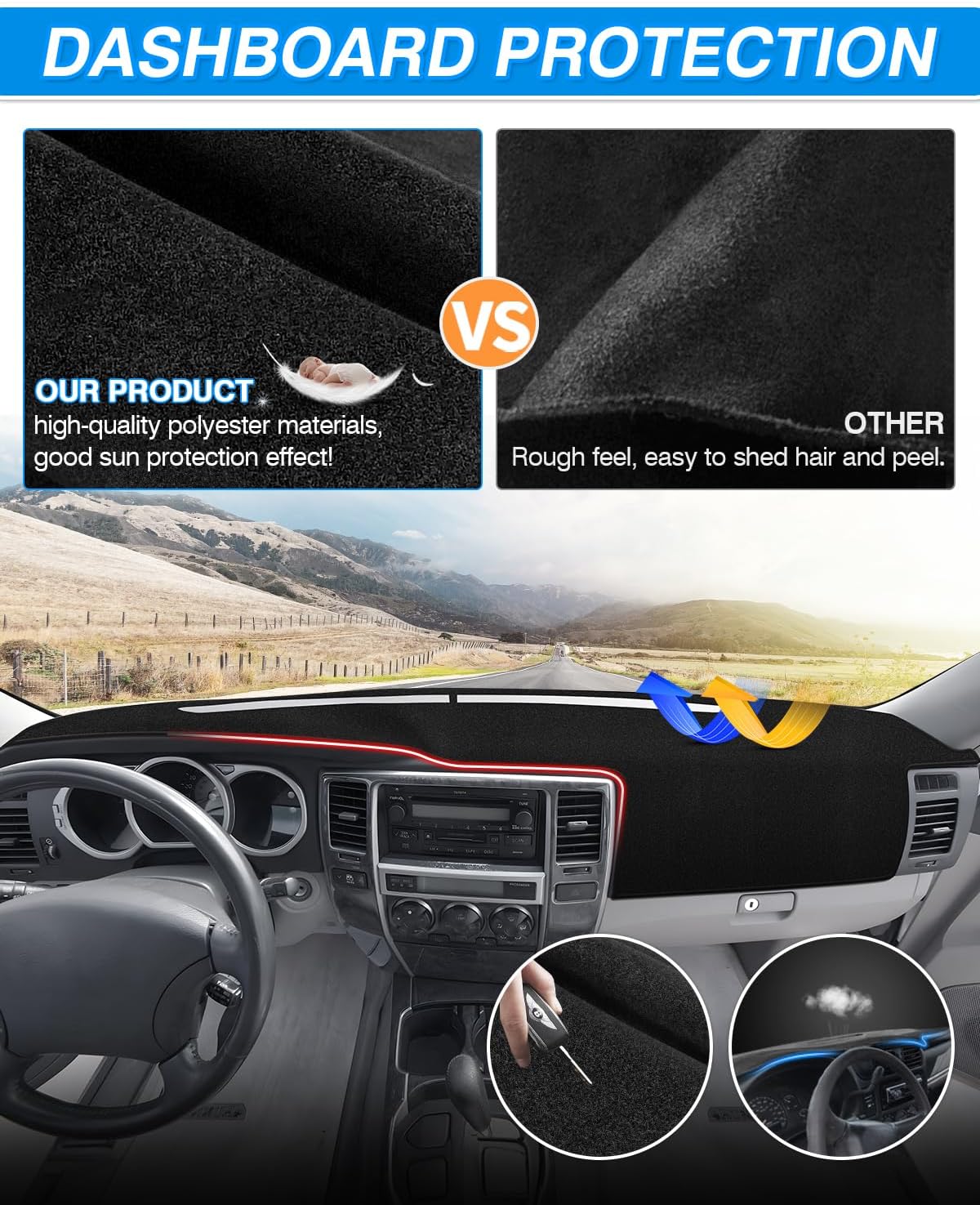 Thumbnail 4 de Cartist Dash Cover for Toyota 4Runner (2003–2009) — Non-Slip Carpet Sunshield & UV Shield